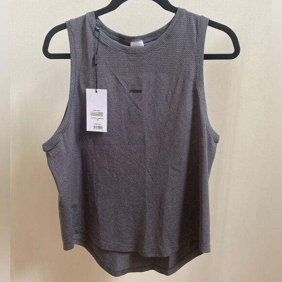 NWT Gymshark Flex tank top Charcoal/Black large BRAND NEW - Picture 1 of 5